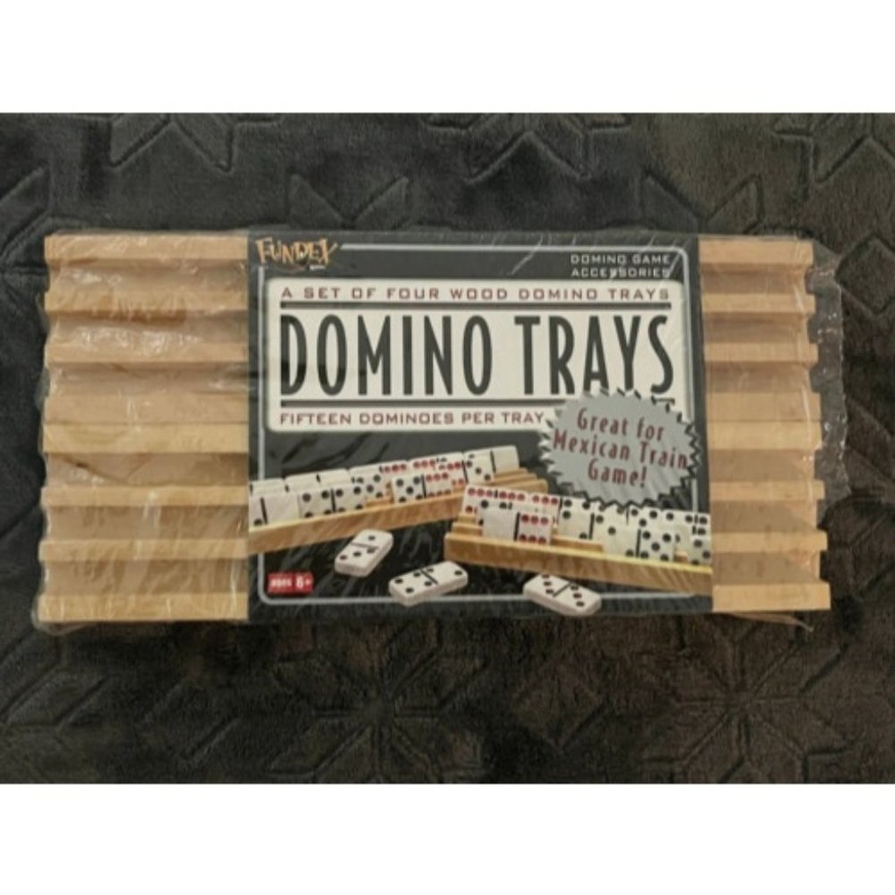 Fundex  Wood Domino Trays Set Of Four